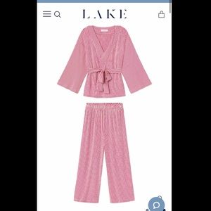 New LAKE pajamas, DreamKnit Kimono Pajama Set in Red
